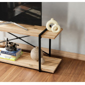 Eportatif Televizyon Ünitesi Tv Standı Raflı Metal Sehpa Çam 1379 - 3