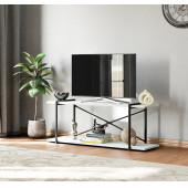 Eportatif Televizyon Ünitesi Tv Standı Raflı Metal Sehpa Beyaz 1380 - 1