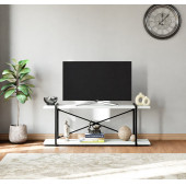 Eportatif Televizyon Ünitesi Tv Standı Raflı Metal Sehpa Beyaz 1380 - 2