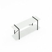 Eportatif Televizyon Ünitesi Tv Standı Raflı Metal Sehpa Beyaz 1380 - 8