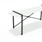 Eportatif Televizyon Ünitesi Tv Standı Raflı Metal Sehpa Beyaz 1380 - 9