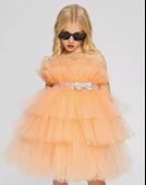 Saten Kumaş , Tütülü Nimfea Kız Çocuk Abiye Elbise MNK0597 thumbnail 2