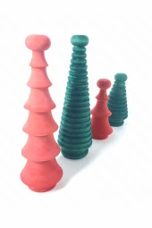 4 Parça Ahşap Dekor Yılbaşı Dekoru Çam Ağcı El Yapımı Eskitme Doğal Dekor 3 Parça - 1