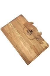 Kayın Kesme Tahtası El Yapımı Sunum Tahtası Barbekü Kesme Tahtası - 1