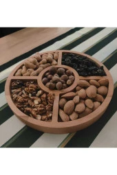 Ahşap Kahvaltı Meyve Kuruyemiş Cips Servis Tabağı thumbnail 1