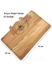 Kayın Kesme Tahtası El Yapımı Sunum Tahtası Barbekü Kesme Tahtası - 5