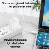 Polham Ultra Hızlı 25CM 60W Type C To Type C Şarj Data Kablosu, Telefon, Tablet, Powerbank Şarj Kablosu - 7