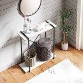 Eportatif Metal Ayaklı Dresuar Raflı Dresuar Dekoratif Metal Dresuar Beyaz 1377 - 2