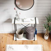 Eportatif Metal Ayaklı Dresuar Raflı Dresuar Dekoratif Metal Dresuar Beyaz 1377 - 3