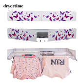 Dryertime Duvara Monte Katlanır Çamaşır Kurutma Askısı(Mor Kelebekler) - 1