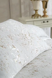 Çeyiz Diyarı Slayka Tek Kişilik Yatak Örtüsü Krem Cappucino thumbnail 6