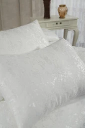 Çeyiz Diyarı Slayka Tek Kişilik Yatak Örtüsü Krem thumbnail 4