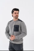 Combat Tactical Outdoor Baskılı Uzun Kol Sıfır Yaka Tişört Bisiklet Yaka Günlük Basic Sweatshirt - 907 - 1