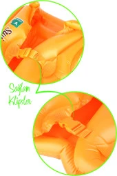 18-30 kg Şişme Can Yeleği Swimvest Havuz Deniz Yüzme Yeleği Yüzücü Destek Yelek 60 cm Turuncu thumbnail 5