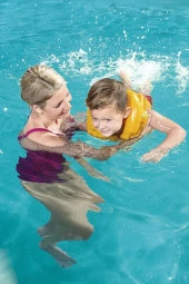 18-30 kg Şişme Can Yeleği Swimvest Havuz Deniz Yüzme Yeleği Yüzücü Destek Yelek 60 cm Turuncu thumbnail 6