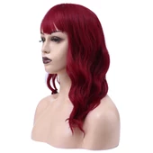 Dalgalı Kısa Perçemli Fiber Sentetik Peruk - Kızıl H9882-850A thumbnail 2