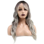 Dalgalı Perçemli Fiber Sentetik Orta Boy Peruk - Ombre ve Röfleli H7836-28H thumbnail 4