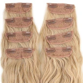 Fiber Sentetik Kabarık Dalgalı 8 Parça Çıt Çıt - Balköpüğü Beyaz Platin Röfleli W2886-24-88 thumbnail 2