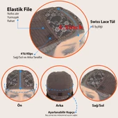 Kumral Ekstra Uzun Boy Tül Peruk DR-1807-6A thumbnail 7