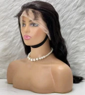 Gerçek Front Lace Tül Peruk - Dalgalı - Doğal 65-70cm DBW-24INCH thumbnail 3