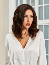 Kahverengi / Karamel Röfleli Küt Tül Peruk ROT10236-4H30 thumbnail 3