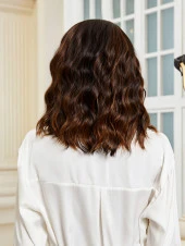 Kahverengi / Karamel Röfleli Küt Tül Peruk ROT10236-4H30 thumbnail 6