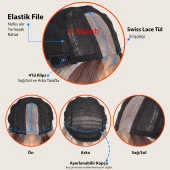 Kahverengi / Karamel Röfleli Küt Tül Peruk ROT10236-4H30 thumbnail 7