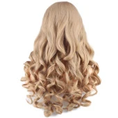 Dalgalı Perçemsiz Uzun Fiber Sentetik Peruk - Balköpüğü H7228-24-PM thumbnail 4