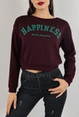 Baskılı Crop Sweat Mor - 0135.158. - 1