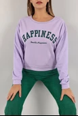 Baskılı Crop Sweat Lila - 0135.159. - 1