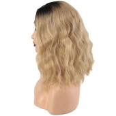 Fiber Sentetik Dalgalı Kısa Tül Peruk - Siyah Balköpüğü Ombreli TUL-KISA-1BT24-PM-14X thumbnail 3