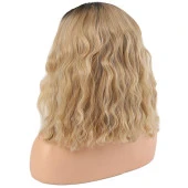 Fiber Sentetik Dalgalı Kısa Tül Peruk - Siyah Balköpüğü Ombreli TUL-KISA-1BT24-PM-14X thumbnail 4