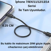 Polham Süper Hızlı 25CM 20W Type-C To iPhone Lightning Şarj Data Kablosu, Telefon/Powerbank Şarj Kablosu - 2