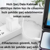 Polham Süper Hızlı 25CM 20W Type-C To iPhone Lightning Şarj Data Kablosu, Telefon/Powerbank Şarj Kablosu - 7