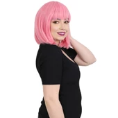 Küt Kahküllü Fiber Sentetik Peruk - Şeker Pembe H7809G-T2311-PM-14X - 4