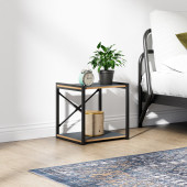 Eportatif Çok Amaçlı Komodin Metal Ayaklı Raflı Sehpa Füme 1384 - 1