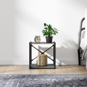 Eportatif Çok Amaçlı Komodin Metal Ayaklı Raflı Sehpa Füme 1384 - 2