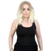 Fiber Sentetik Kısa Dalgalı Perçemsiz Peruk - Küllü Balköpüğü / Platin Ombreli H9045-85F613-PM-14X thumbnail 1