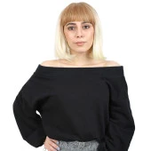 Kısa Küt Perçemli Fiber Sentetik Peruk - Balköpüğü / Platin Ombreli H7803-36F613-PM-14X thumbnail 1