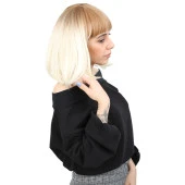 Kısa Küt Perçemli Fiber Sentetik Peruk - Balköpüğü / Platin Ombreli H7803-36F613-PM-14X thumbnail 2