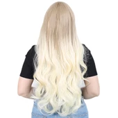 Kahküllü Uzun Dalgalı Fiber Sentetik Peruk - Küllü Balköpüğü / Platin Ombreli H9632-85F613-PM-14X thumbnail 4