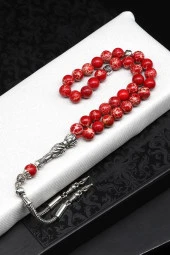 Kırmızı Varisit Doğal Taş Tesbih 8 mm Küre Kesim - 1