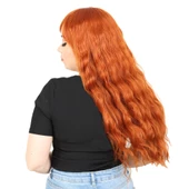 Perçemli Uzun Su Dalgası Fiber Sentetik Peruk- Bakır H7620-119-PM-14X thumbnail 3