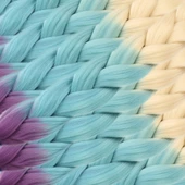 Afrika Örgüsü Ve Rasta İçin Sentetik Ombreli Saç - Platin / Turkuaz Mavi / Açık Mor 3-12-PM-14X thumbnail 2