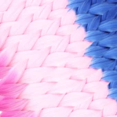 Afrika Örgüsü Ve Rasta İçin Sentetik Ombreli Saç - Mavi / Açık Pembe / Lila 3-10-PM-14X thumbnail 2