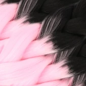 Afrika Örgüsü Ve Rasta İçin Sentetik Ombreli Saç - Siyah / Şeker Pembe 2-19-PM-14X thumbnail 2