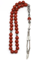 Red Jasper Doğal Taş Tesbih 8 mm Küre Kesim thumbnail 2