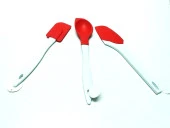 Hayal Sepeti Silikon MUTFAK SETİ 2 adet Slikon Spatula +1 Adet Slilkon kaşık 3lü set - 1