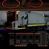 Tüvtürk Onaylı Belgeli Bant 5 Metre 5 cm Kırmızı Reflektörlü Reflektif Fosforlu Şerit Bant İkaz Bandı thumbnail 8