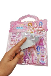 Sticker Kabartmalı Çantalı iki Sayfalı Sticker Seti (HQK010) - 21x17 cm-Anime Kız Giydirme - 3